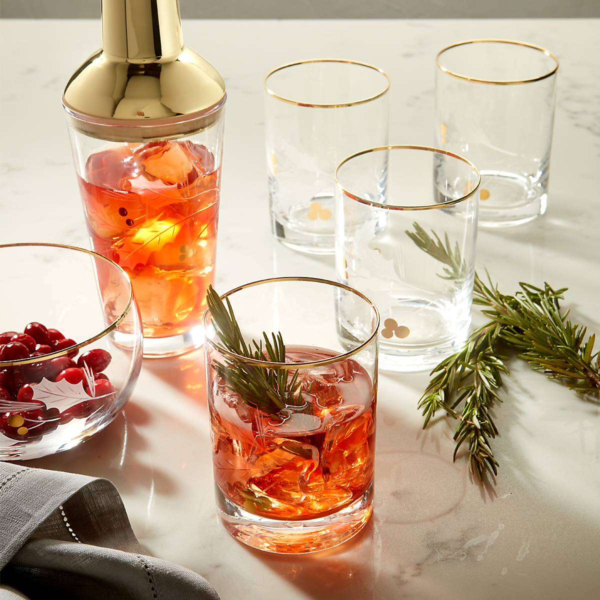 Lenox Premium Holiday Gold Double Old Fashion Glasses, Set of 4 - Image 5