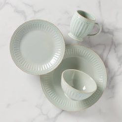 Lenox Premium French Perle Groove Ice Blue 4-Piece Place Setting