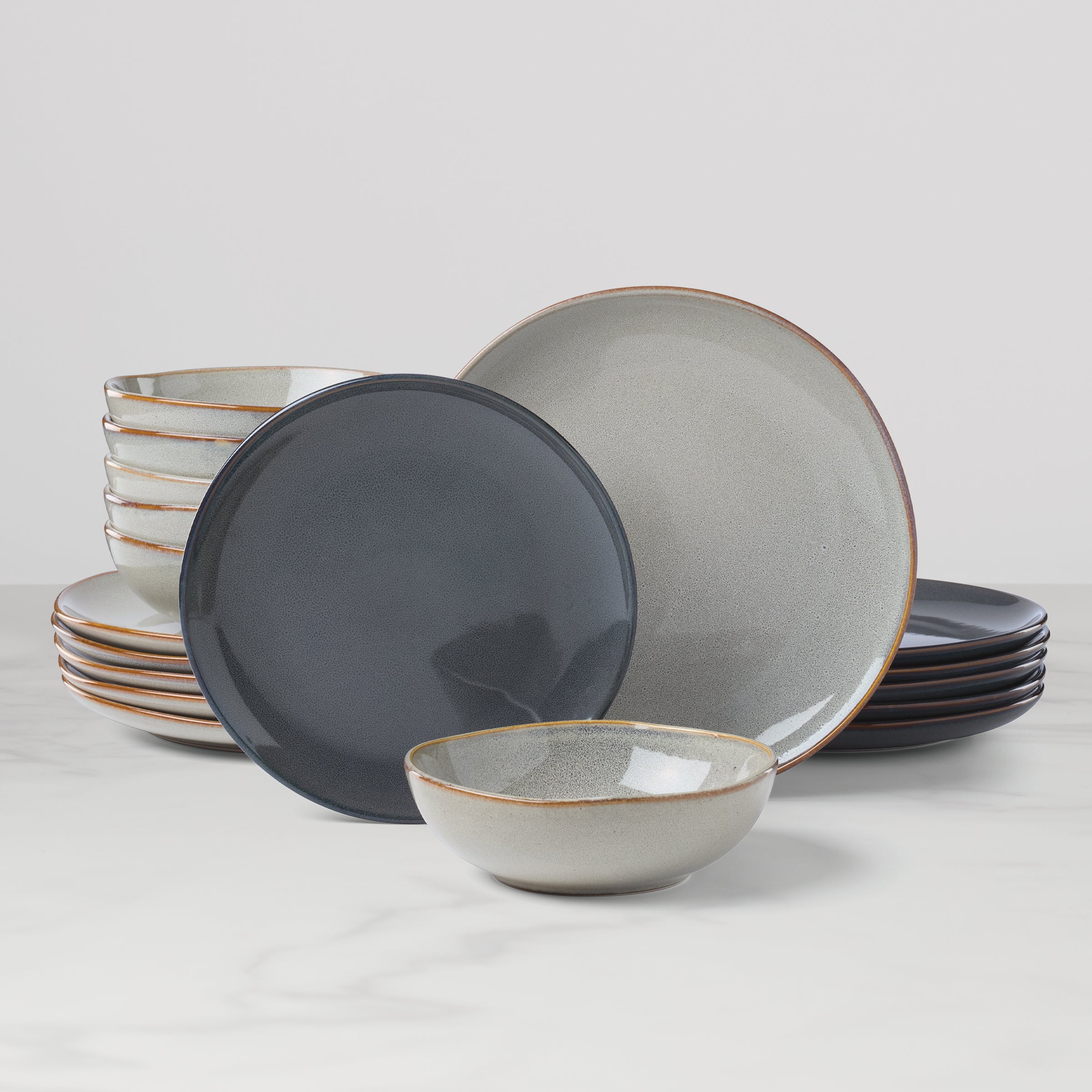 Lenox Premium Organic Shades Gray 18-Piece Dinnerware Set