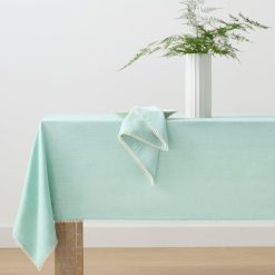 Alternative view of Lenox Premium French Perle Solid Ice Blue 60x120 Tablecloth