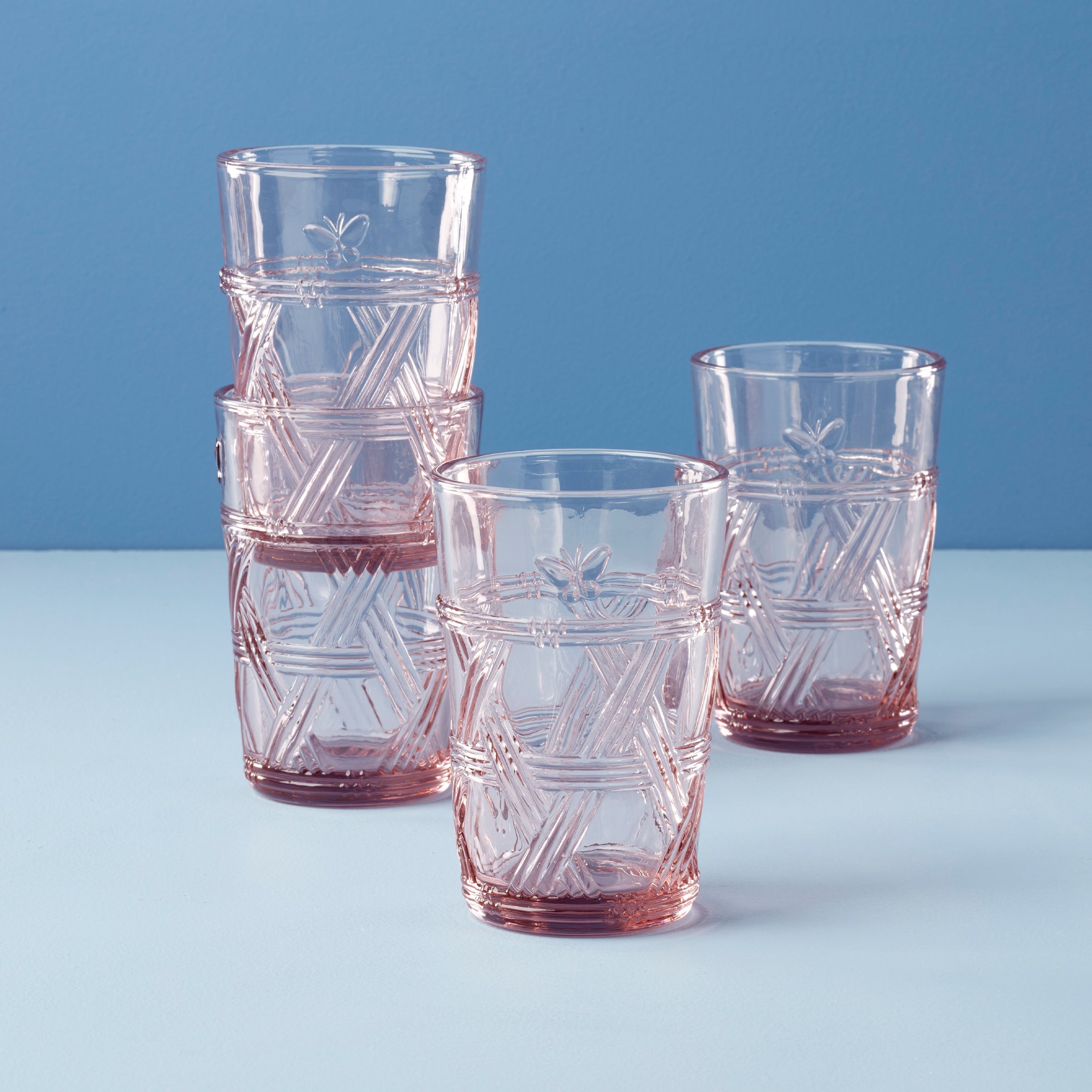 Lenox Premium Butterfly Meadow Pink Tall Glasses, Set of 4