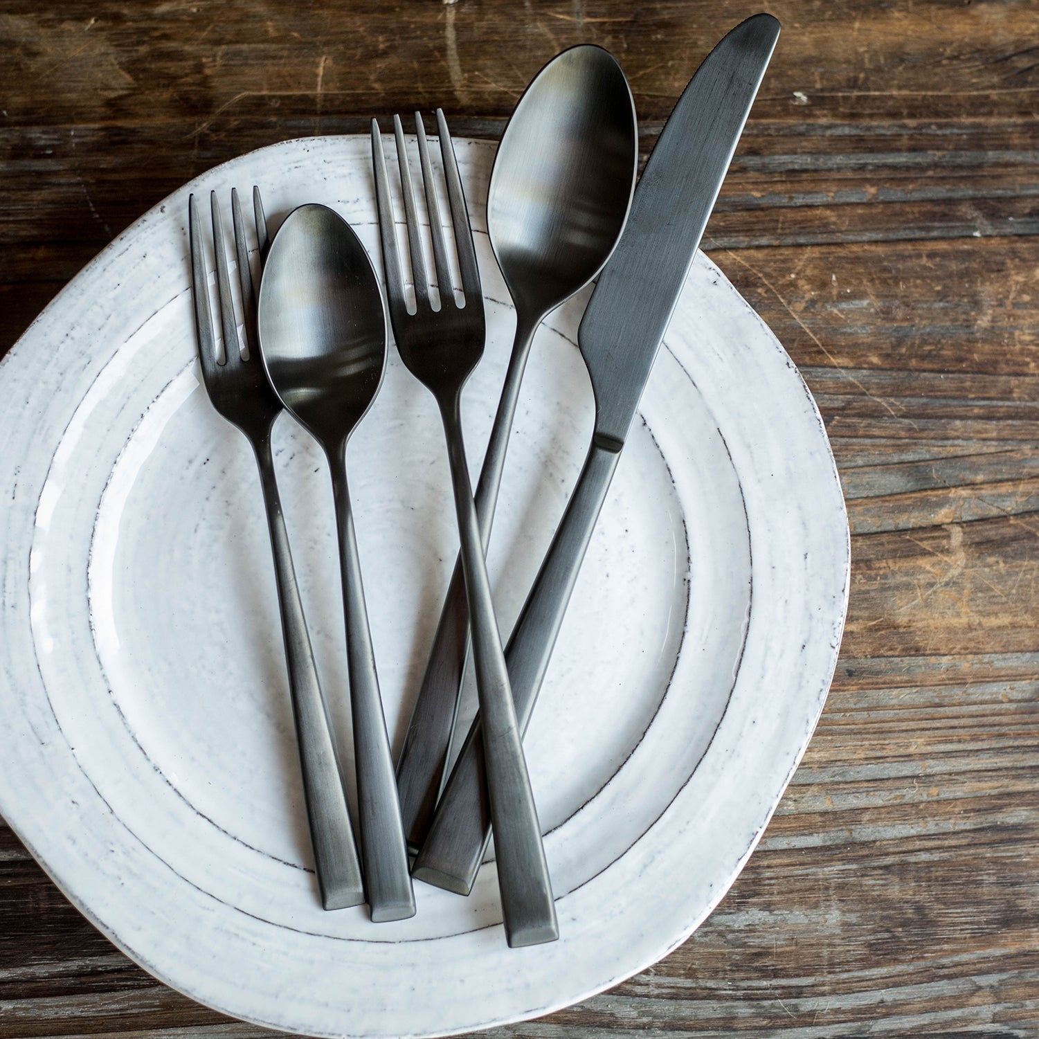Lenox Premium Marlise Black Satin 20-Piece Flatware Set - Image 2
