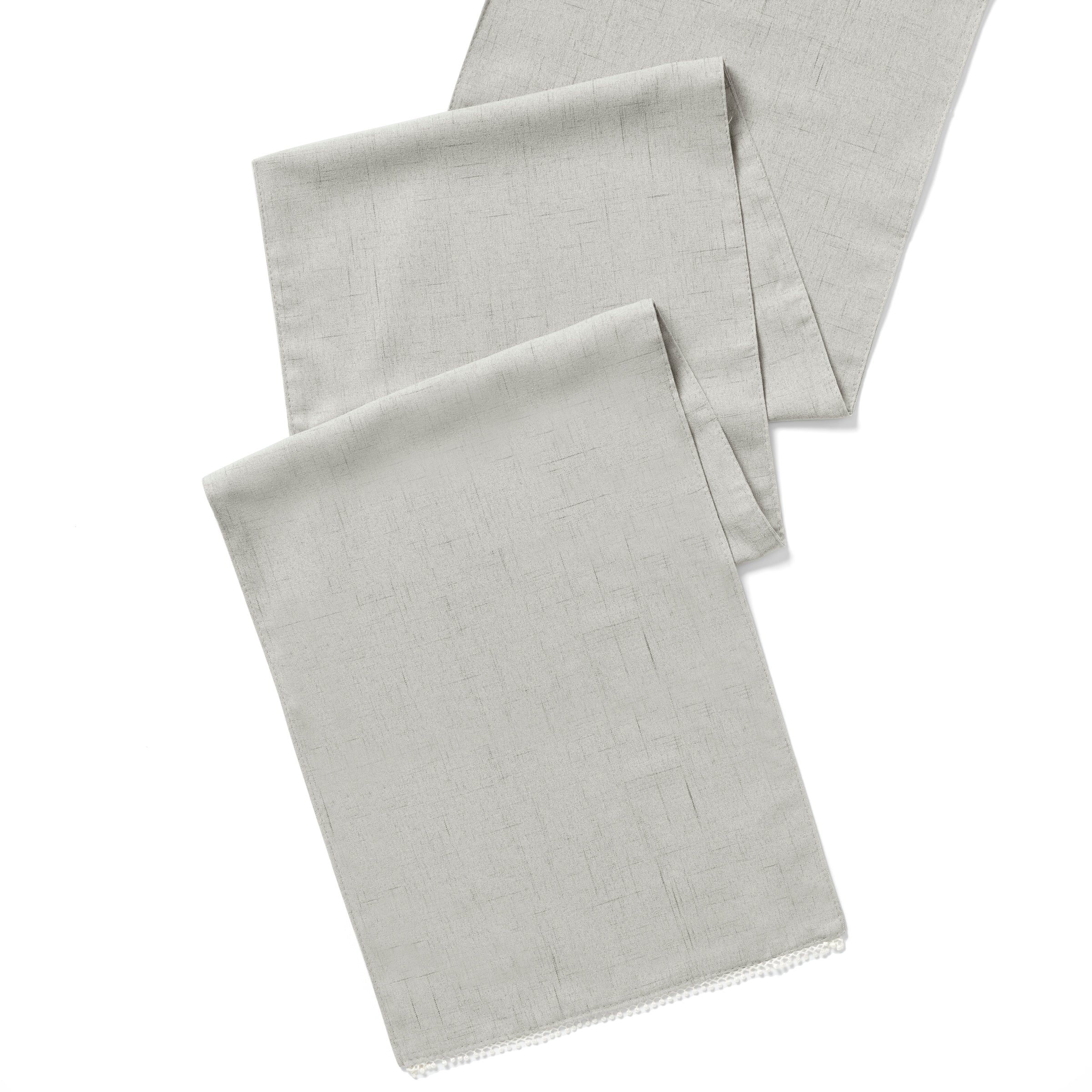 Lenox Premium French Perle Solid Dove Grey 14x90 Table Runner - Image 2