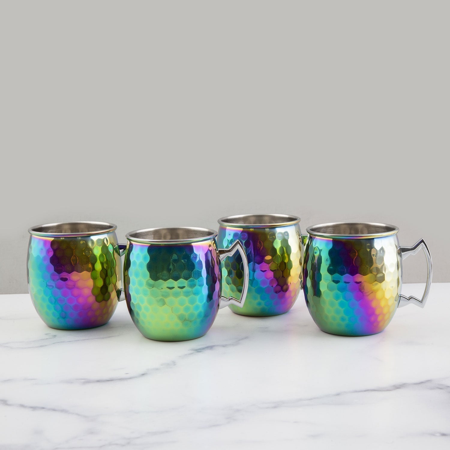 Lenox Premium Hammered Rainbow Moscow Mule Mugs, Set of 4