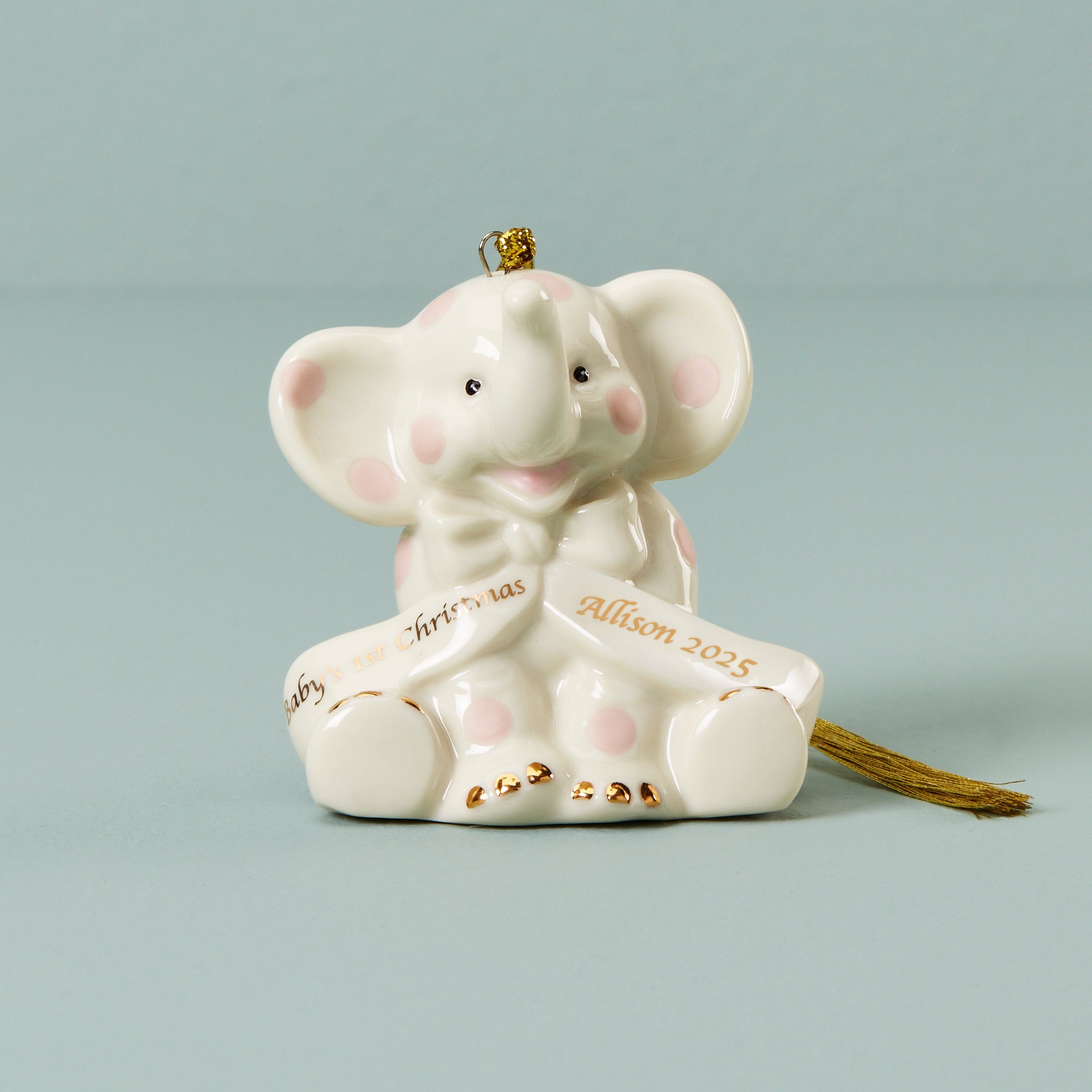 Lenox Premium Personalized Pink Elephant Ornament