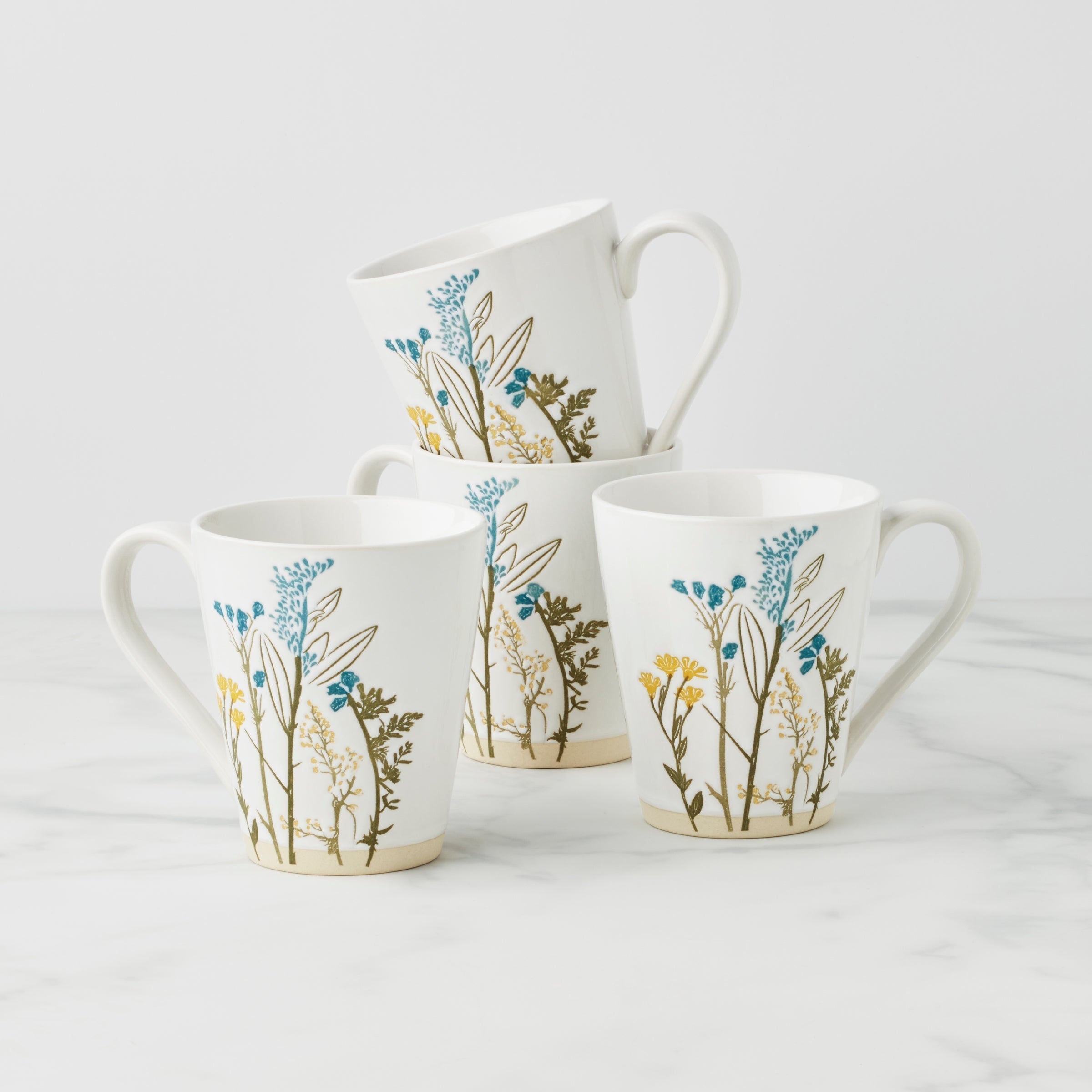 Lenox Premium Wildflowers Mugs, Set of 4