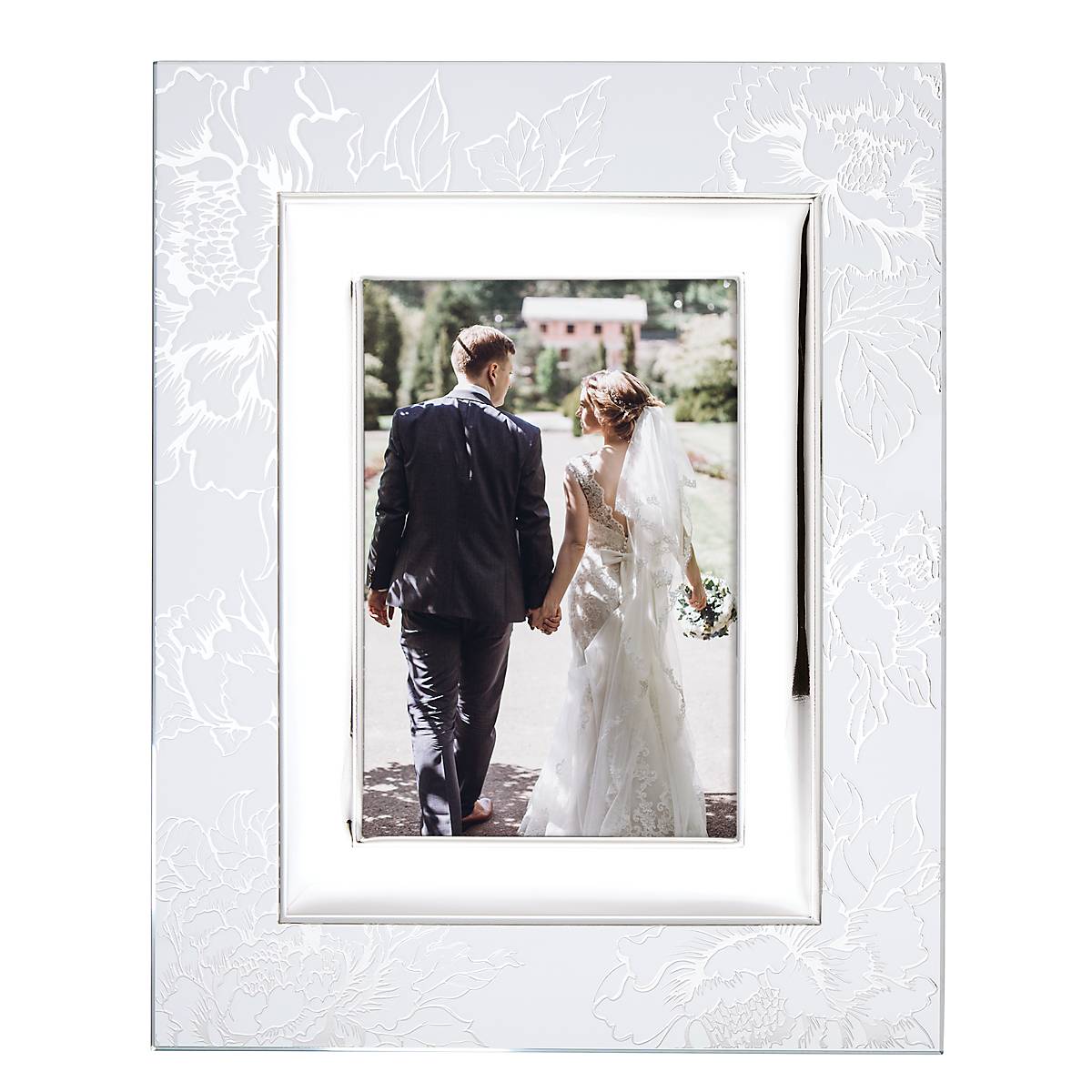 Lenox Premium Silver Peony 5x7 Photo Frame