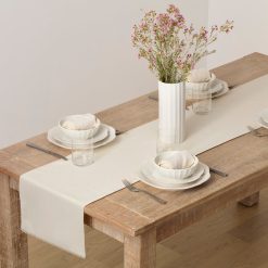 Lenox Premium French Perle Solid Natural White 14x90 Table Runner