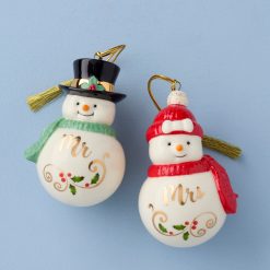 Lenox Premium Mr & Mrs Snowman Ornaments