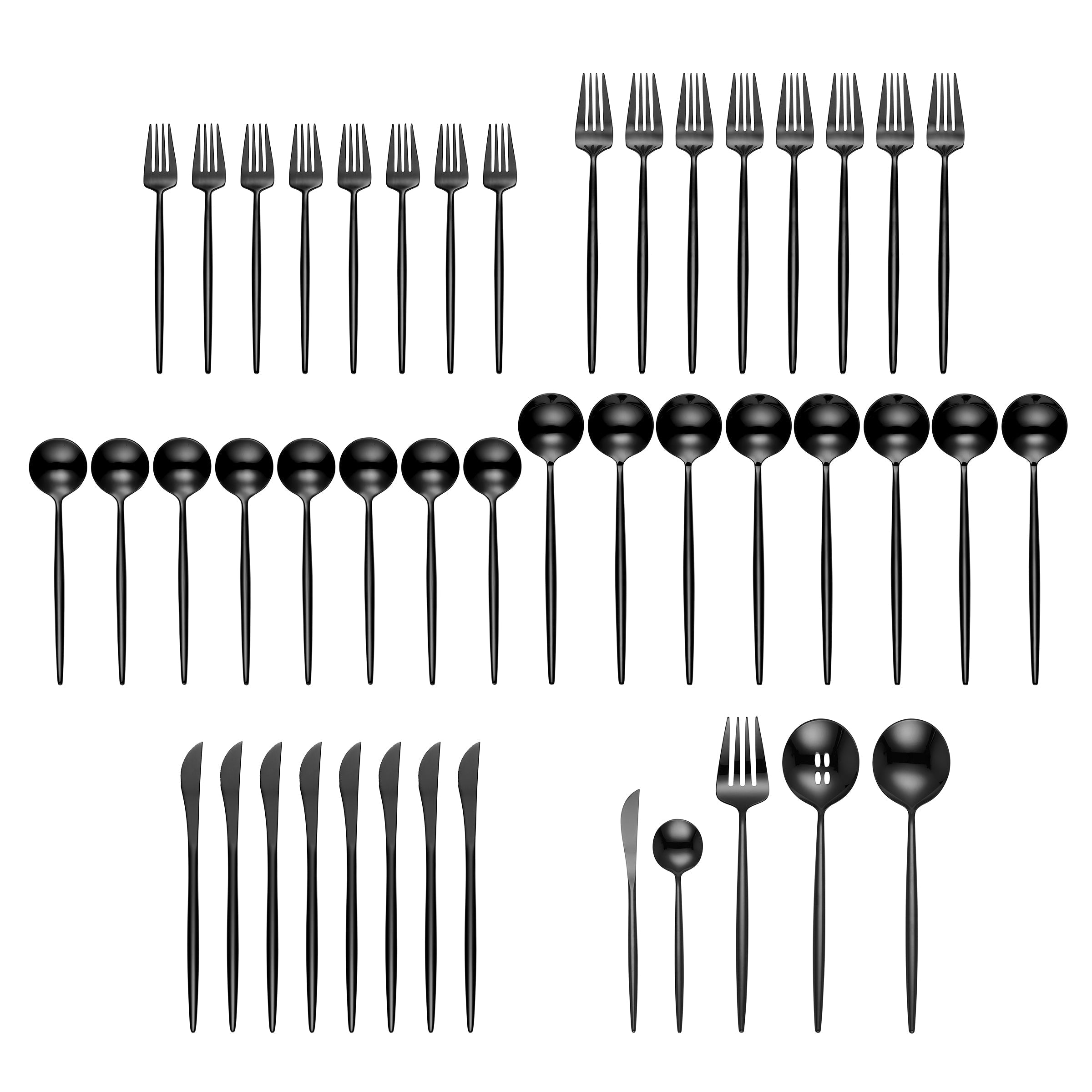 Lenox Premium Zephyr Black Mirror 45-Piece Flatware Set - Image 3