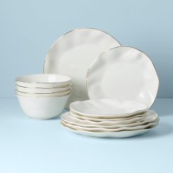 Lenox Premium Blue Bay White 12-Piece Dinnerware Set
