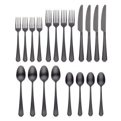 Lenox Premium Geo Black Satin 20-Piece Flatware Set