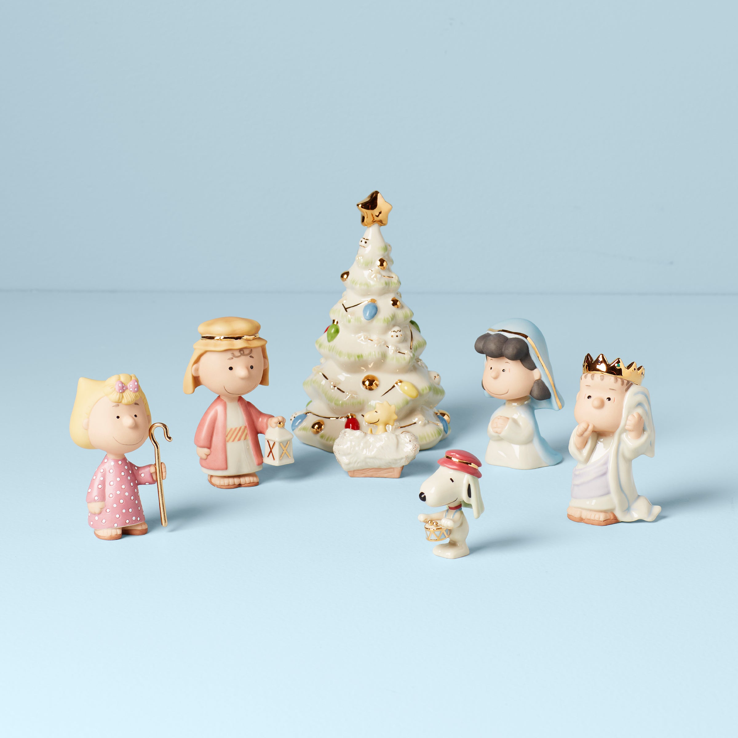 Lenox Premium Peanuts 7-Piece Christmas Pageant Figurines