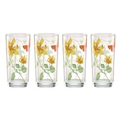 Lenox Premium Butterfly Meadow Decal Highball, Set of 4