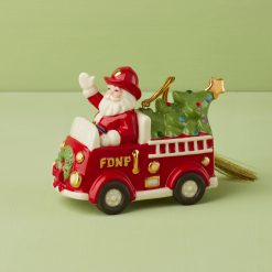 Lenox Premium Santa In Fire Truck Ornament