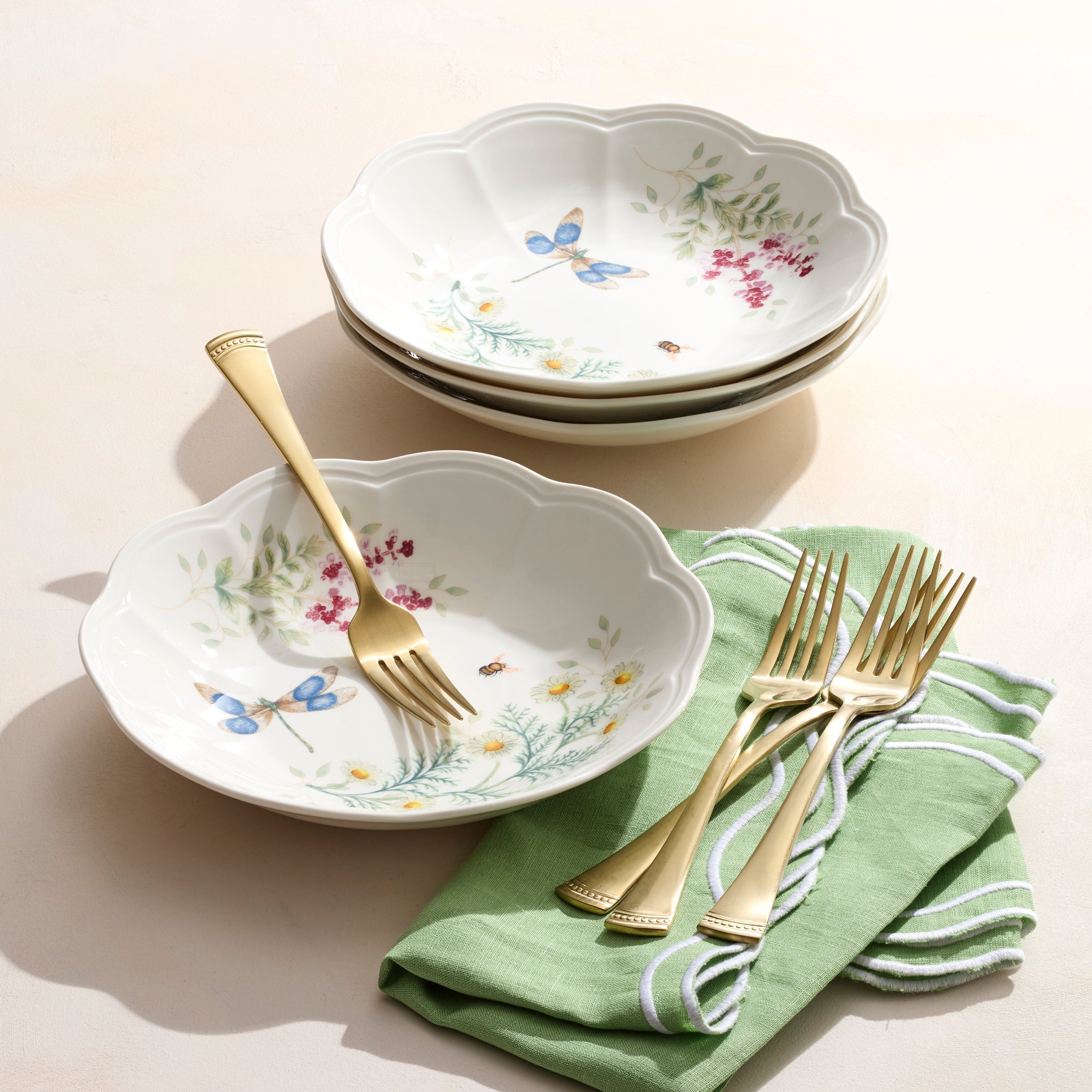 Lenox Premium Butterfly Meadow Herbs Pasta Bowls, Set of 4 - Image 4