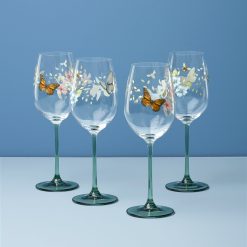 Lenox Premium Butterfly Meadow Wine Glasses, Set of 4