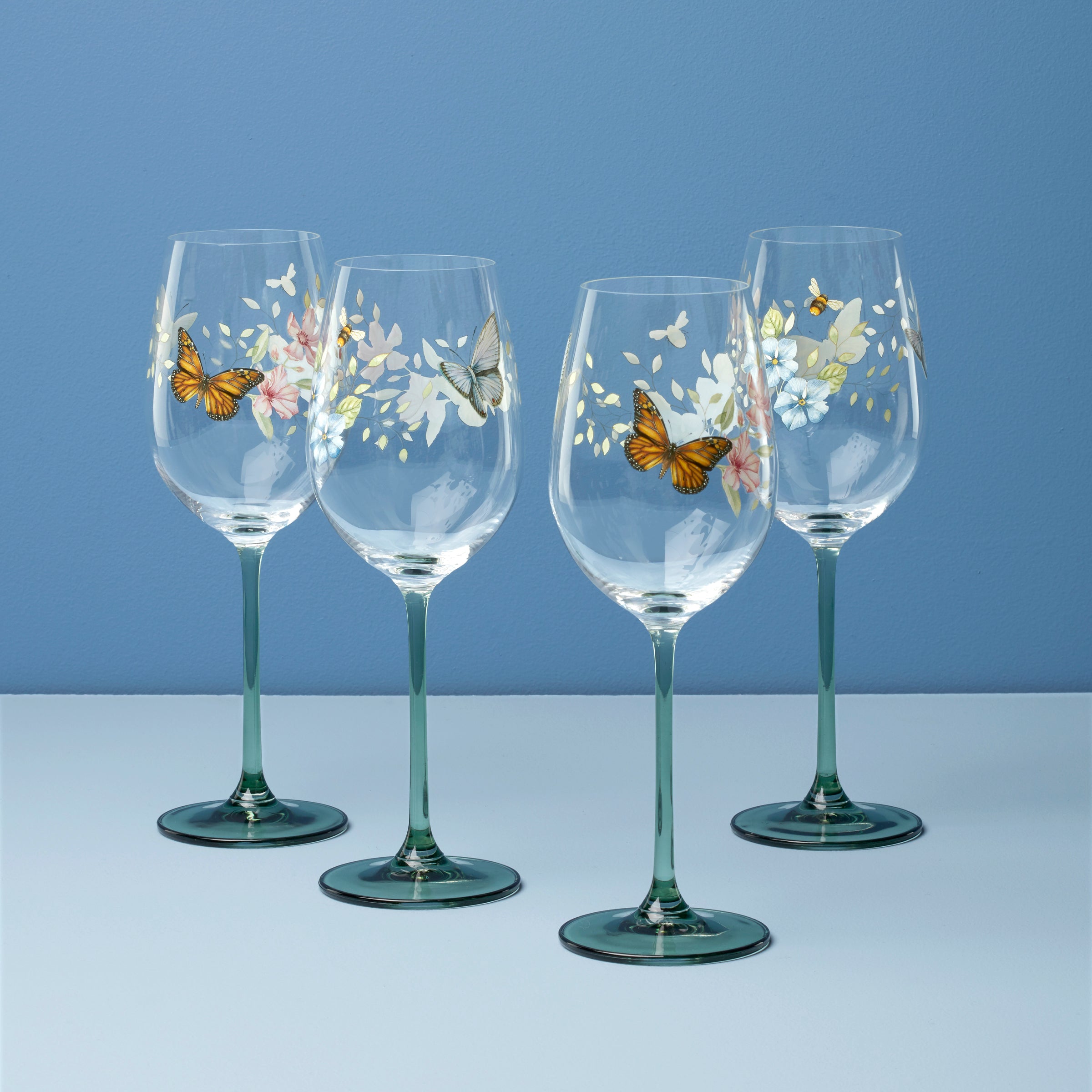 Lenox Premium Butterfly Meadow Wine Glasses, Set of 4