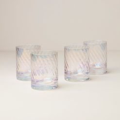 Lenox Premium Tuscany Classics Iridescent Double Old Fashion Glasses, Set of 4