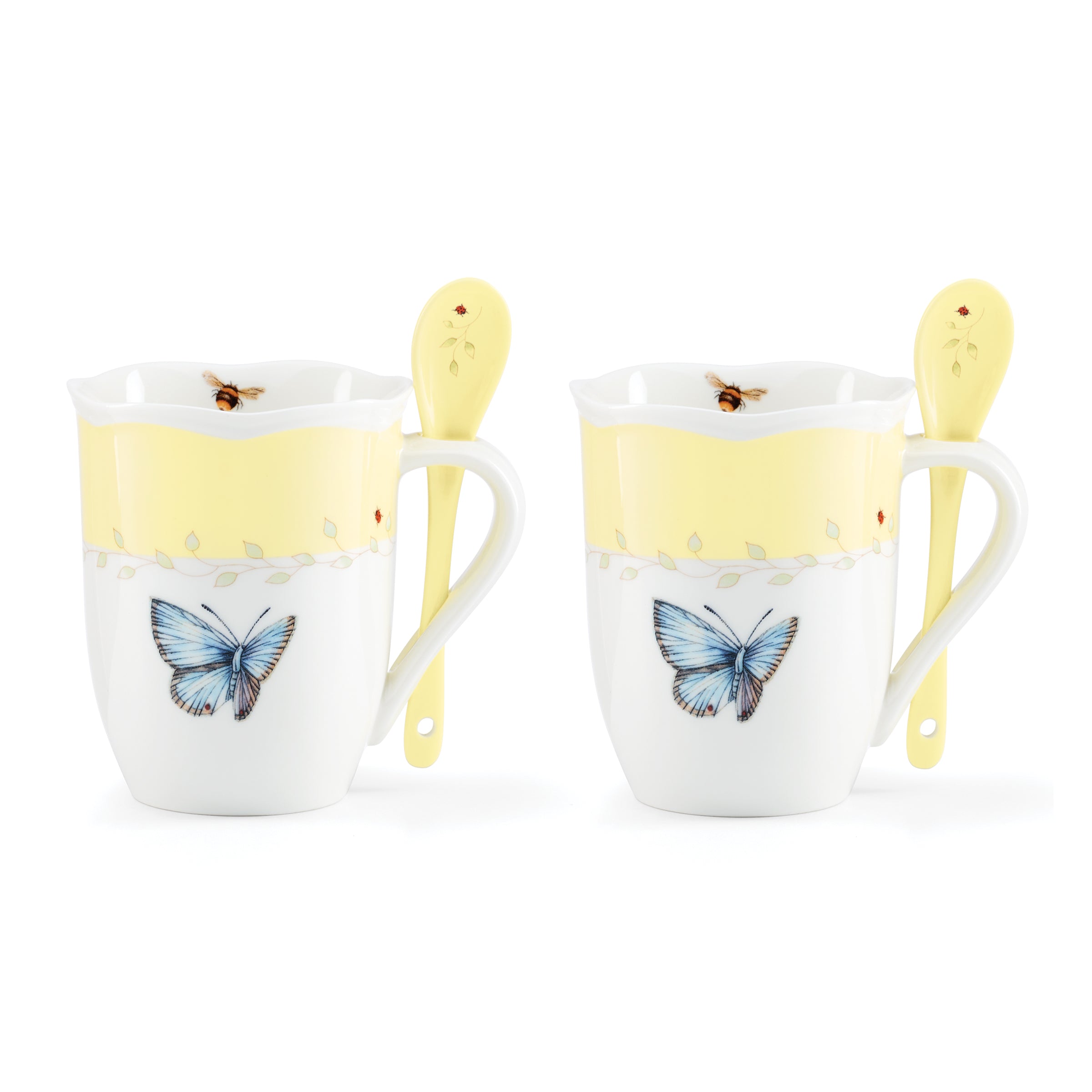 Lenox Premium Butterfly Meadow Color Mugs with Spoons, Set of 8 - Image 10