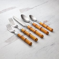 Lenox Premium Bamboo Plastic Handle 20-Piece Flatware Set