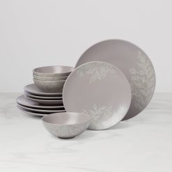 Lenox Premium Roseto Pumice 12-Piece Dinnerware Set