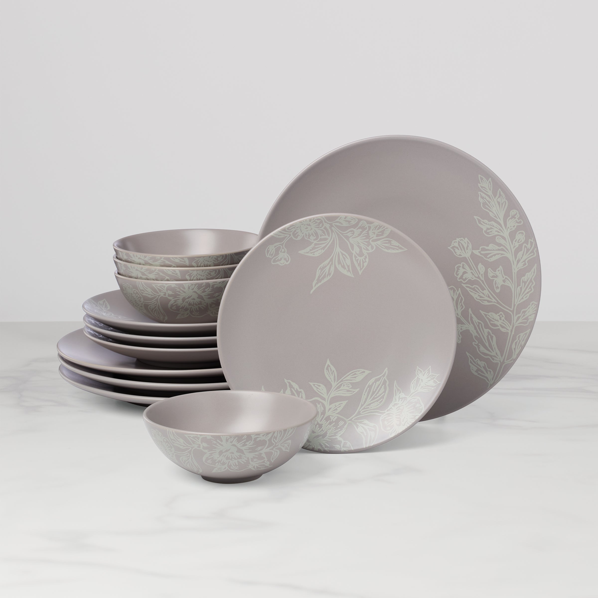 Lenox Premium Roseto Pumice 12-Piece Dinnerware Set