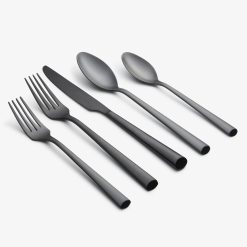 Lenox Premium Gilda Black Satin 20-Piece Flatware Set