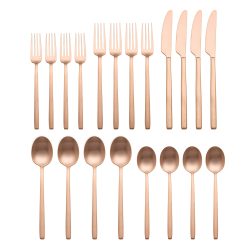 Alternative view of Lenox Premium Dean Rose Gold Satin 20-Piece Flatware Set