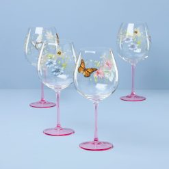 Lenox Premium Butterfly Meadow Pink Decal Balloon, Set of 4
