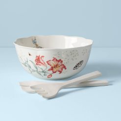 Lenox Premium Butterfly Meadow Salad Bowl & Servers