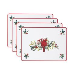 Alternative view of Lenox Premium Winter Greetings Cardinal Cork Placemats, Set of 4
