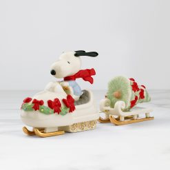 Lenox Premium Snowmobiling with Snoopy Figurine