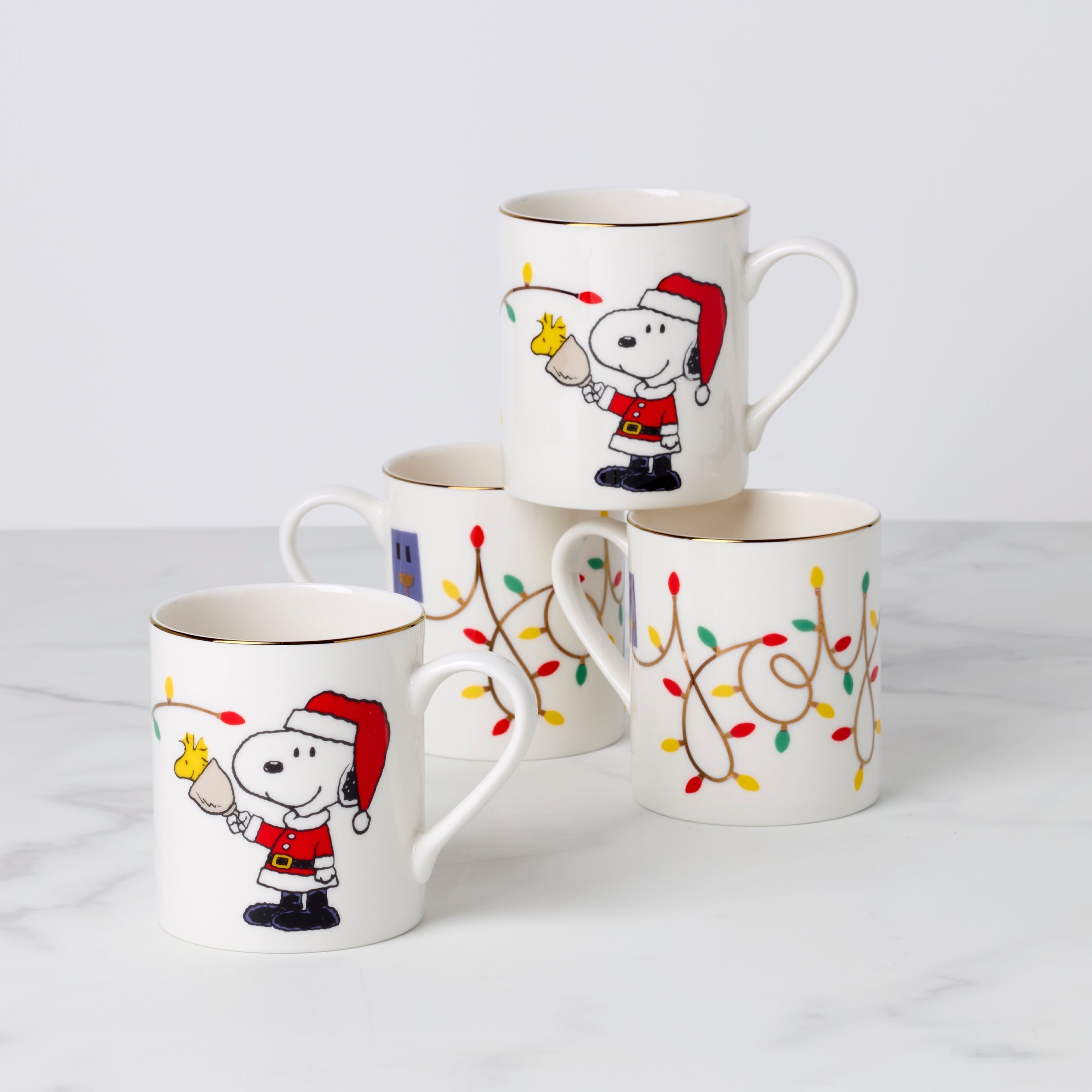 Lenox Premium Snoopy Christmas Mugs, Set of 4 - Image 2