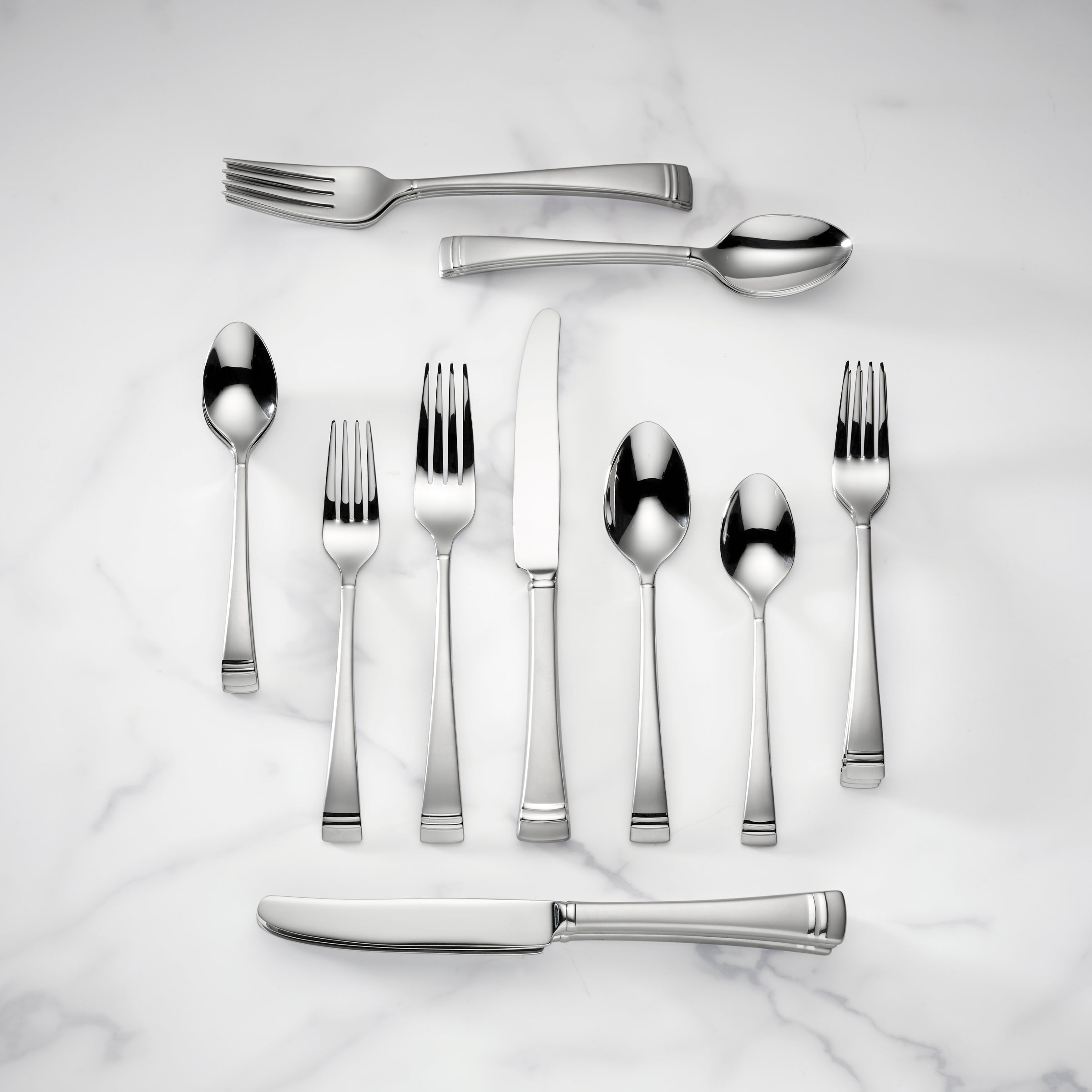 Lenox Premium Federal Platinum Frosted 20-Piece Flatware Set