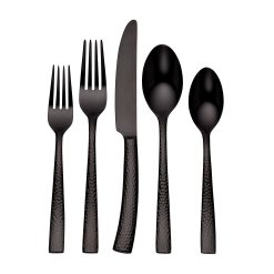 Lenox Premium Paris Hammered Gunmetal Titanium 20-Piece Flatware Set