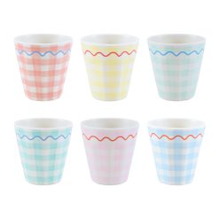 Lenox Premium Gingham Reusable Cups, Set of 6