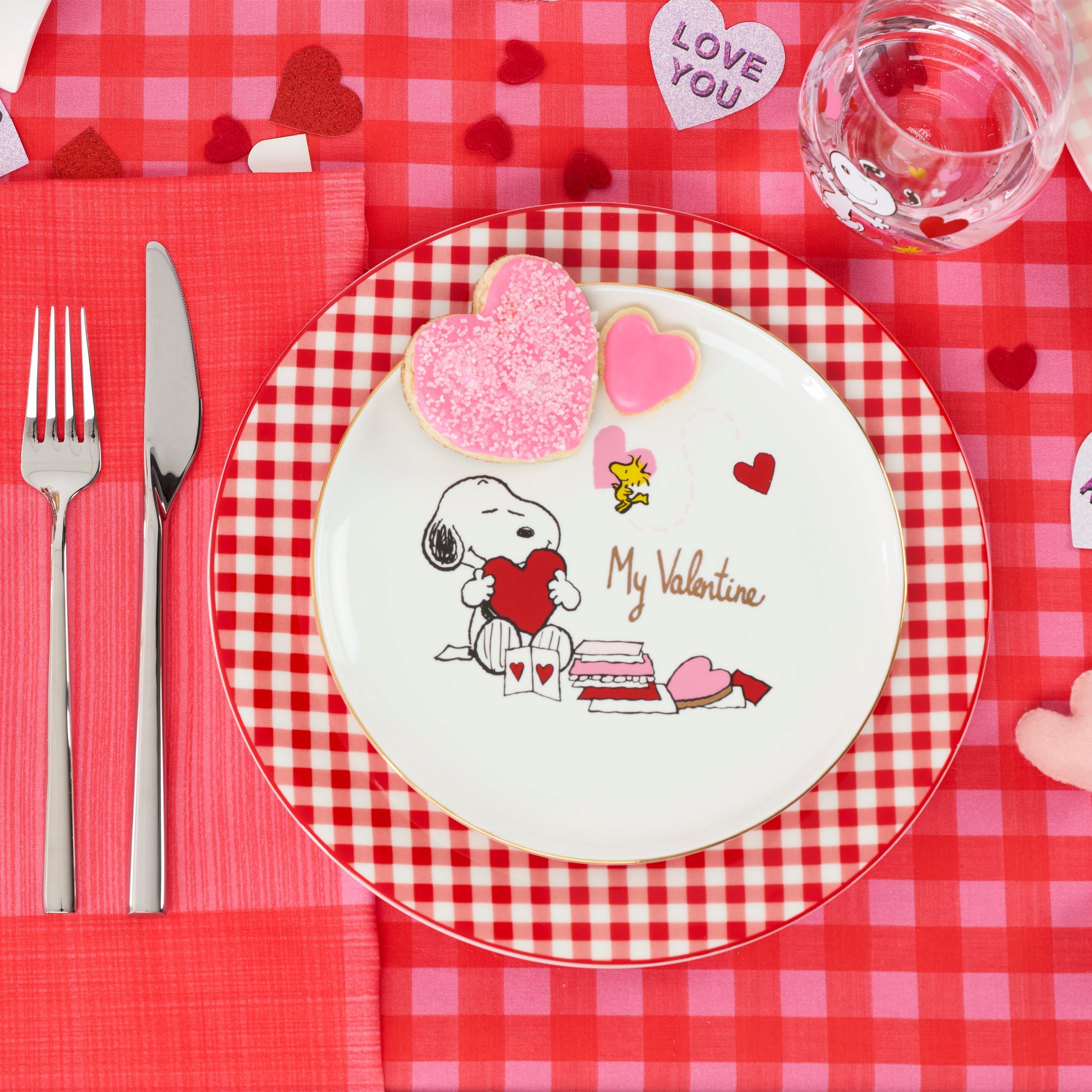 Lenox Premium Gingham Red Dinner Plates, Set of 4 - Image 3