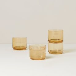 Lenox Premium Tuscany Classics Stackable Amber Short Glasses, Set of 4