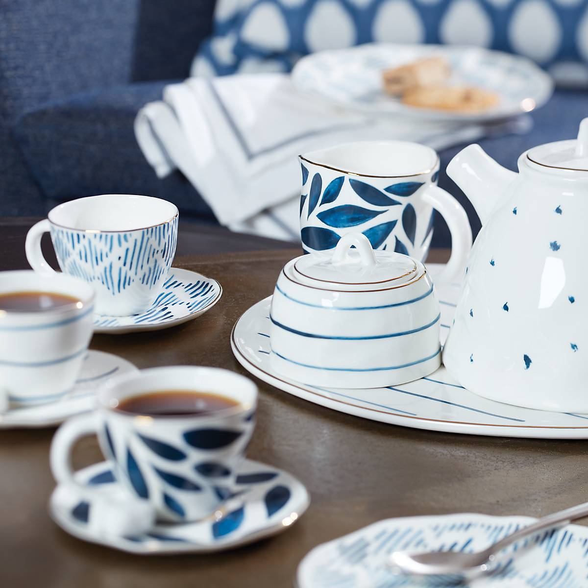Lenox Premium Blue Bay 8-Piece Espresso Cup & Saucer Set - Image 4