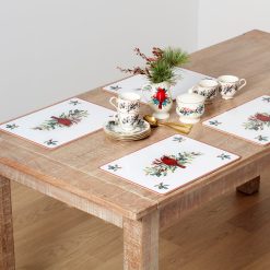 Lenox Premium Winter Greetings Cardinal Cork Placemats, Set of 4