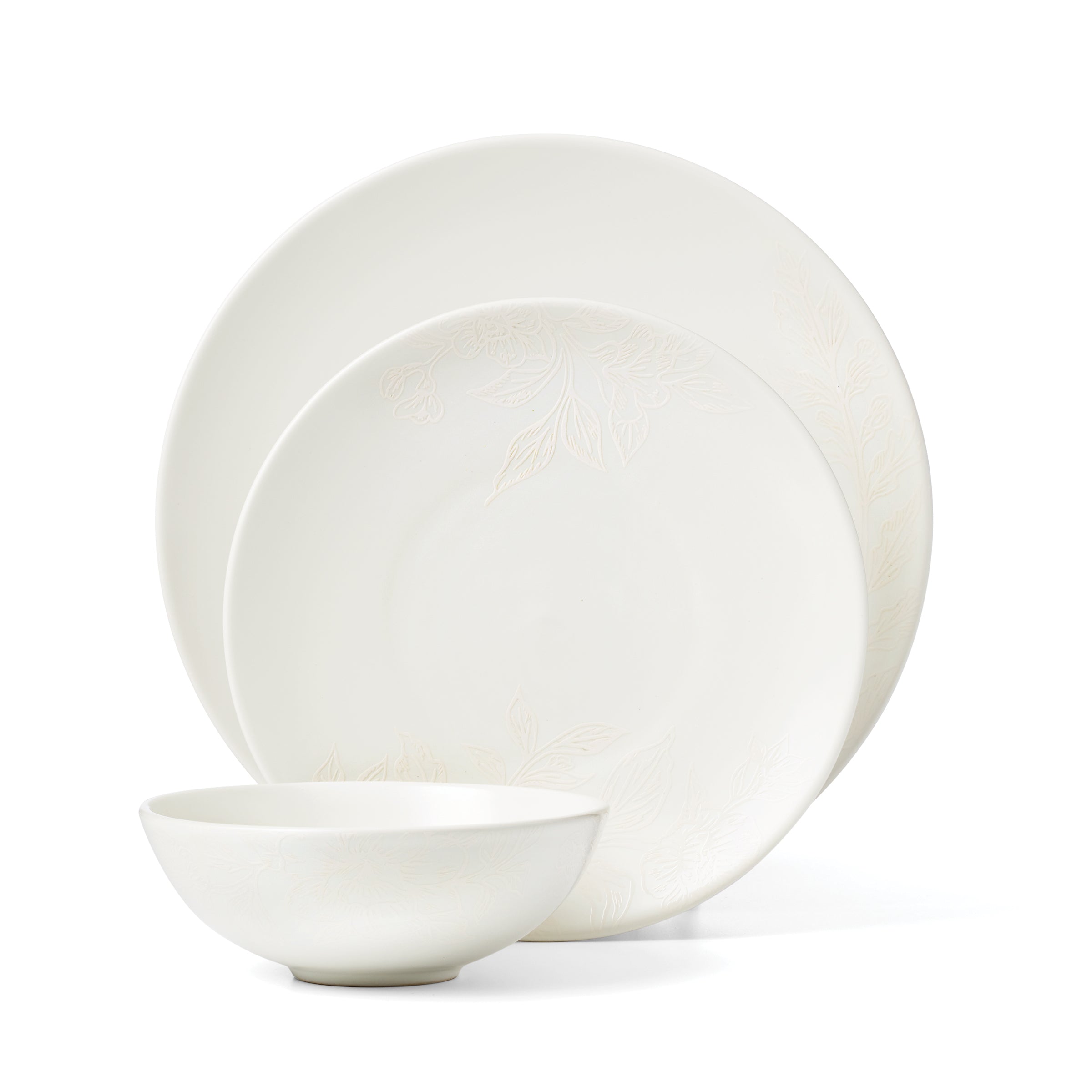 Lenox Premium Roseto White 12-Piece Dinnerware Set - Image 2