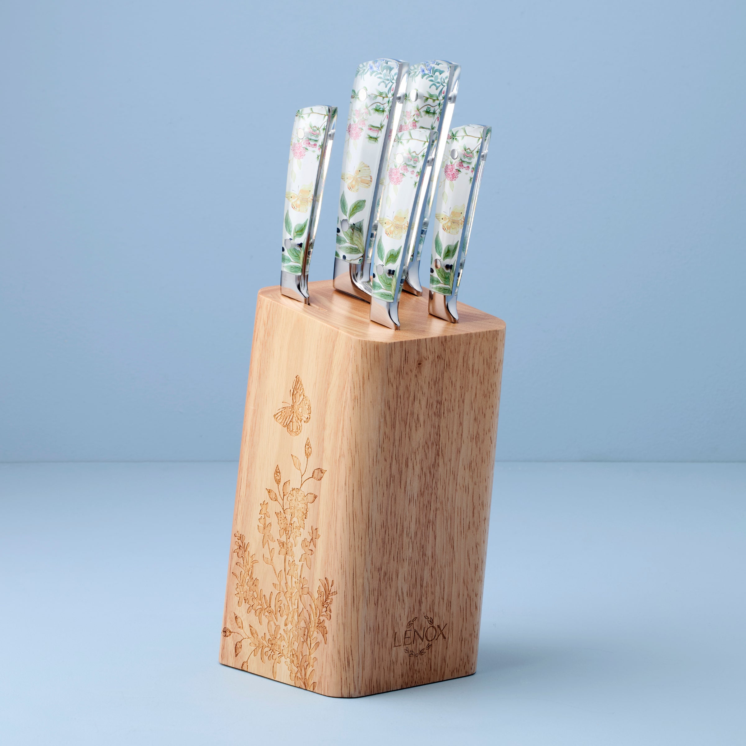 Lenox Premium Butterfly Meadow Herbs 6-Piece Cutlery Block Set