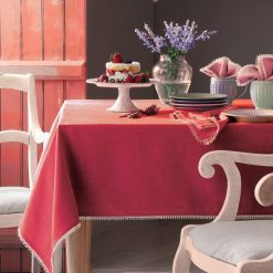 Alternative view of Lenox Premium French Perle Red 60x84 Tablecloth