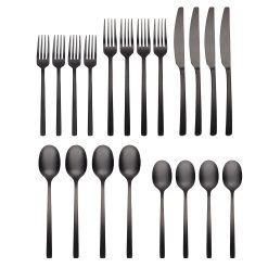 Alternative view of Lenox Premium Beacon Black Satin 20-Piece Flatware Set