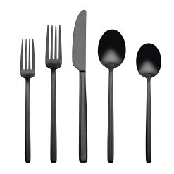 Lenox Premium Dean Black Satin 20-Piece Flatware Set