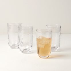 Lenox Premium Homespun Clear Tall Tumbler - Set Of 4