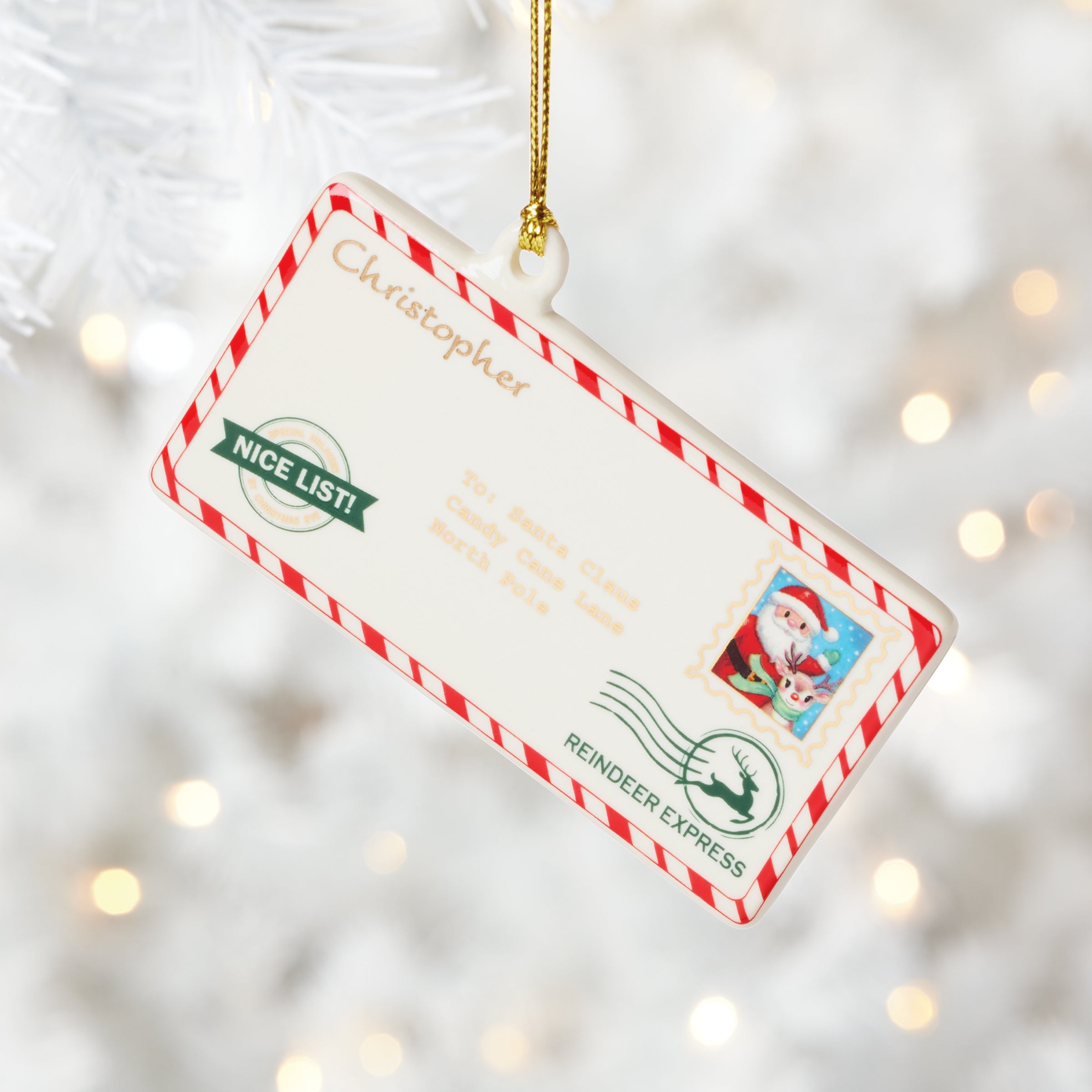 Lenox Premium Personalized Letters to Santa Ornament - Image 5