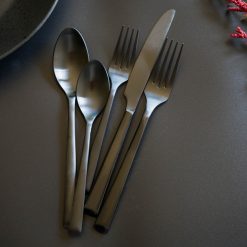 Alternative view of Lenox Premium Gilda Black Satin 20-Piece Flatware Set