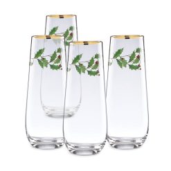 Alternative view of Lenox Premium Holiday Stemless Flute Glasses, Set of 4